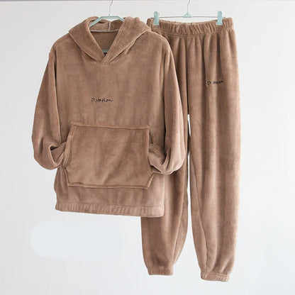 Luxury Coral Fleece Loungewear Set