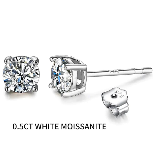 2 Carat Sparkling Moissanite Studs