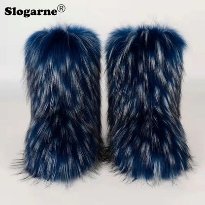 Cozy Chic Faux Fox Fur Boots