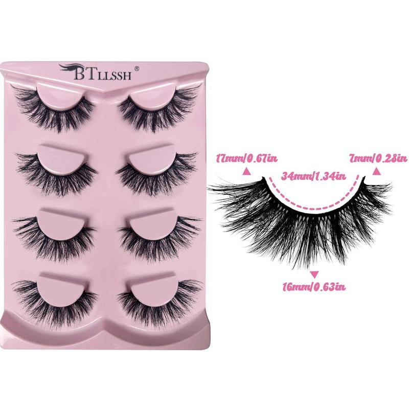 Christmas Long Fluffy Wispy Look Faux Cluster Lashes, Natural Curling Mini Makeup Strip Lash Extensions, Falsies Eyelashes, Full Volume Eyelash for Lashes Extensions, Russian Lash Artist Lashes, Eyelash Extensions Kit