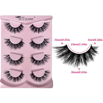 Christmas Long Fluffy Wispy Look Faux Cluster Lashes, Natural Curling Mini Makeup Strip Lash Extensions, Falsies Eyelashes, Full Volume Eyelash for Lashes Extensions, Russian Lash Artist Lashes, Eyelash Extensions Kit