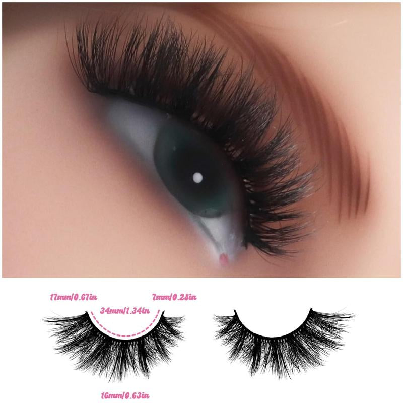 Christmas Long Fluffy Wispy Look Faux Cluster Lashes, Natural Curling Mini Makeup Strip Lash Extensions, Falsies Eyelashes, Full Volume Eyelash for Lashes Extensions, Russian Lash Artist Lashes, Eyelash Extensions Kit