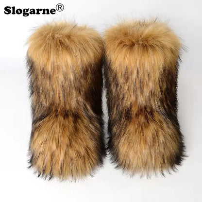 Cozy Chic Faux Fox Fur Boots