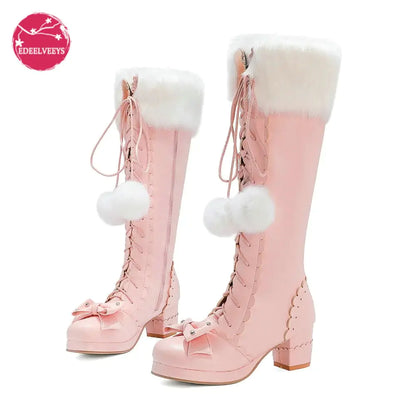 Princess Bowtie Lace-Up Boots