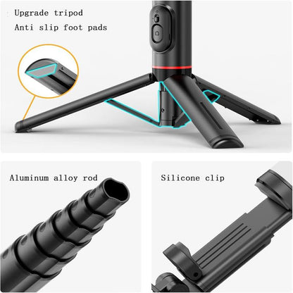 28"Portable Multifunctional Selfie Stick Tripod Aluminum Alloy Lightweight Phone Stand with Wireless Remote Control for Recording Video Selfies Photo Support Horizontal and Vertical Shooting,Extendable Phone Tripod,Compatible with for Iphone Android Phone