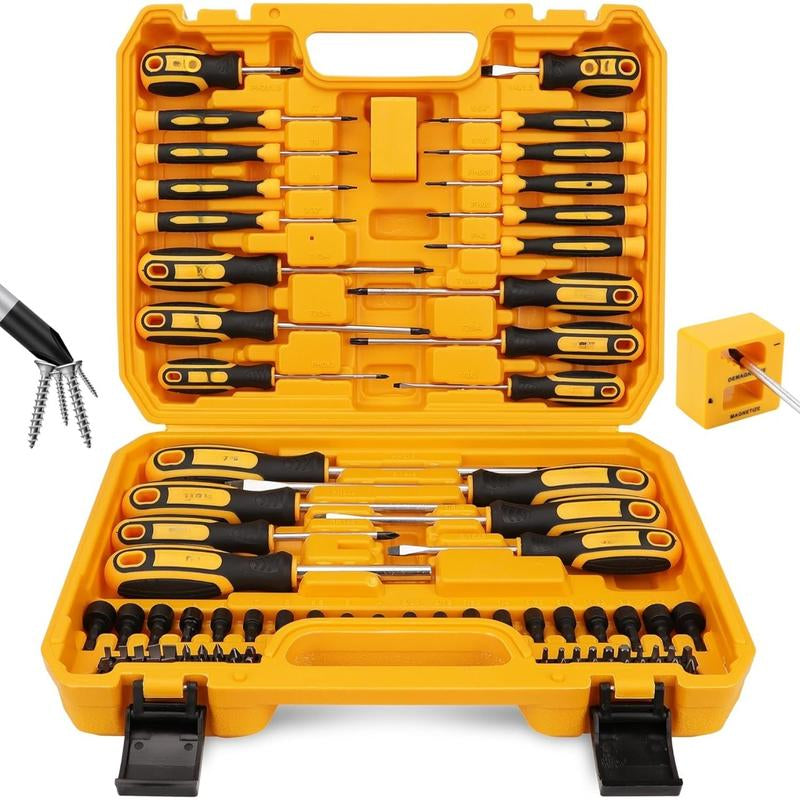 Ultimate 11-Piece Magnetic Screwdriver Set with Magnetizer/Demagnetizer - Precision Phillips & Slotted Tips for Every Task!