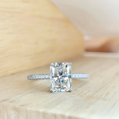 Moissanite Radiant Cut Engagement Ring