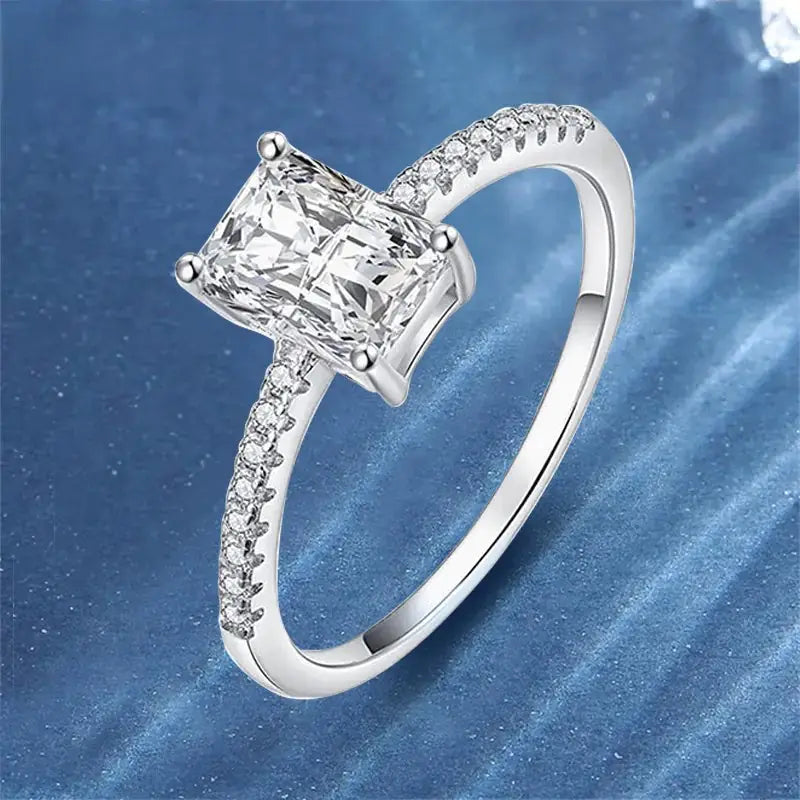 Moissanite Radiant Cut Engagement Ring