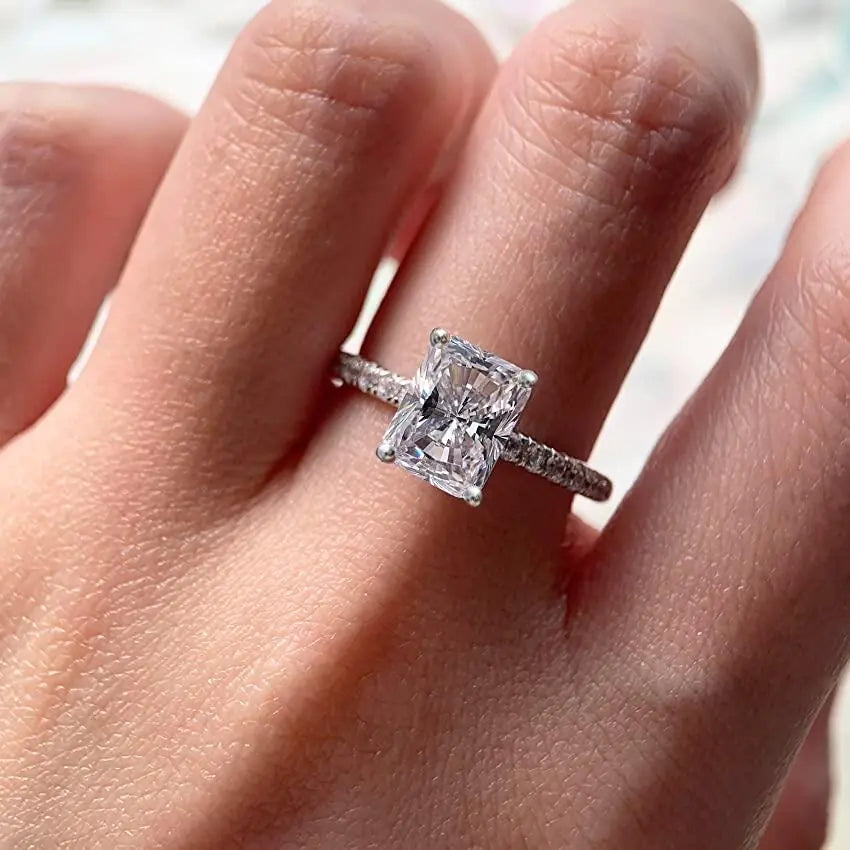 Moissanite Radiant Cut Engagement Ring