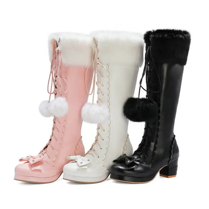 Princess Bowtie Lace-Up Boots