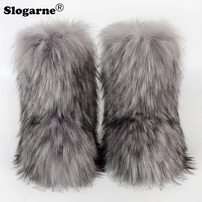 Cozy Chic Faux Fox Fur Boots