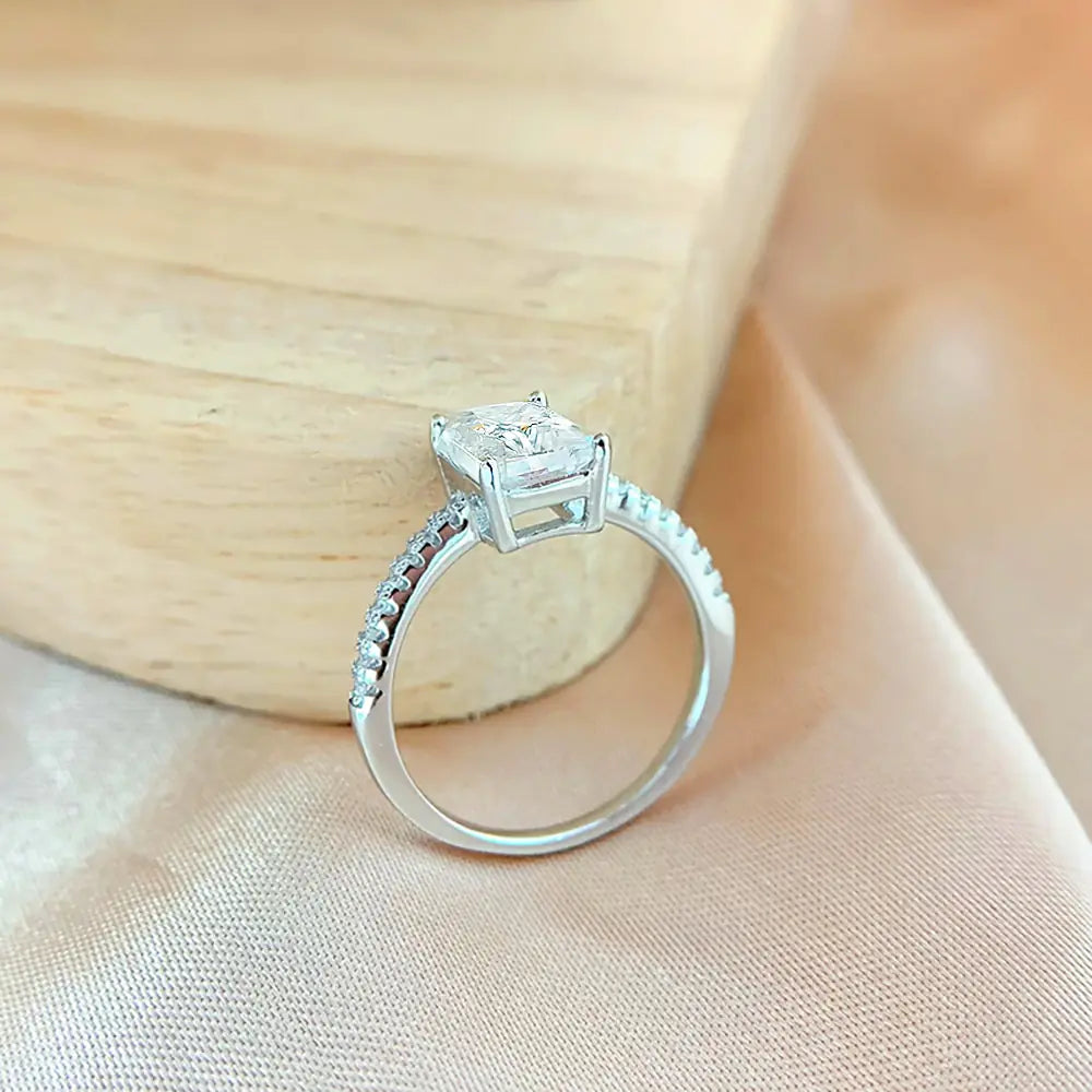 Moissanite Radiant Cut Engagement Ring