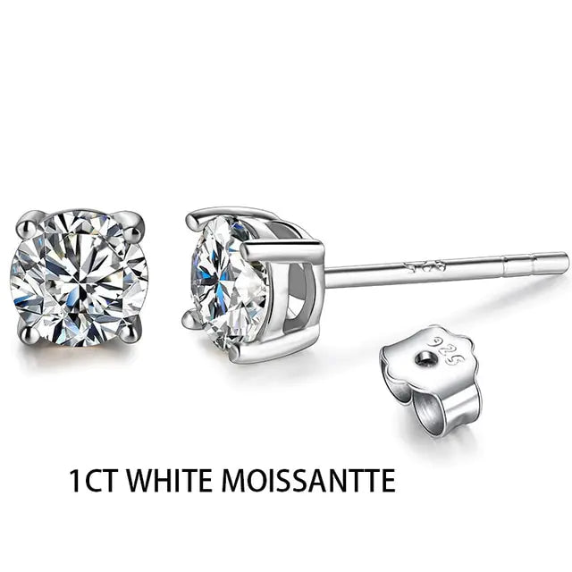 2 Carat Sparkling Moissanite Studs