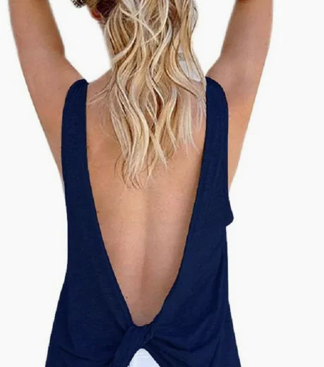 Chic Sleeveless Open-Back Top