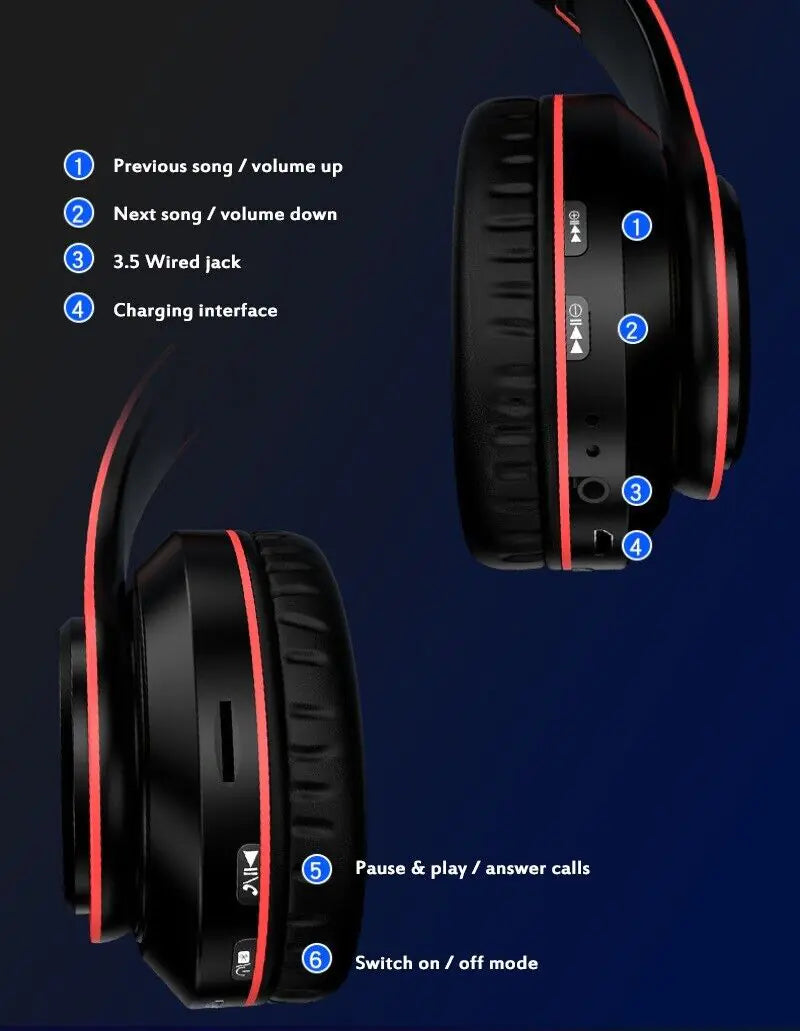 Ultra Bass Wireless Headphones with Mic