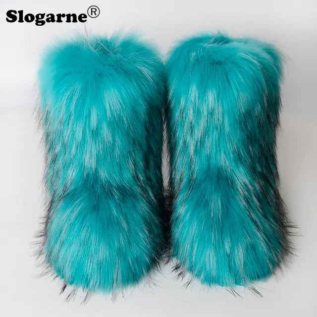 Cozy Chic Faux Fox Fur Boots