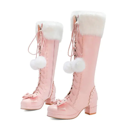 Princess Bowtie Lace-Up Boots