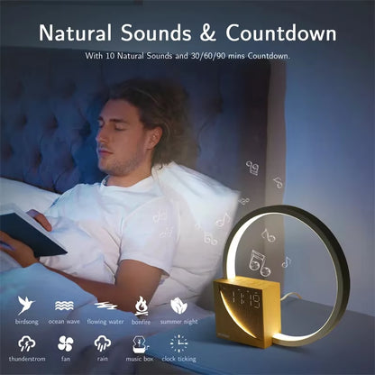 Versatile Touch Control Bedside Lamp with Natural Sounds, Alarm Clock & Adjustable Brightness