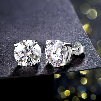 2 Carat Sparkling Moissanite Studs