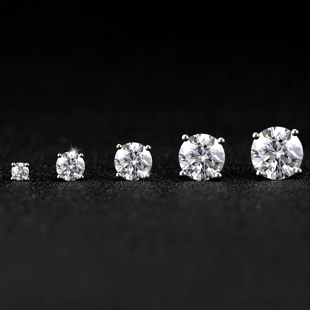 2 Carat Sparkling Moissanite Studs