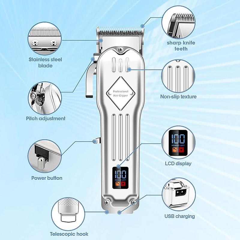 Ultimate Professional Hair Clipper Set with LCD Display - The Perfect Winter Gift for Stylish Men!