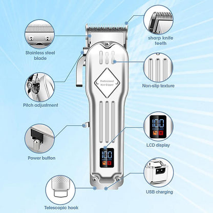 Ultimate Professional Hair Clipper Set with LCD Display - The Perfect Winter Gift for Stylish Men!