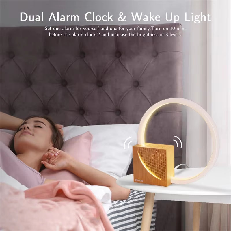 Versatile Touch Control Bedside Lamp with Natural Sounds, Alarm Clock & Adjustable Brightness