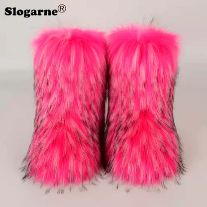 Cozy Chic Faux Fox Fur Boots