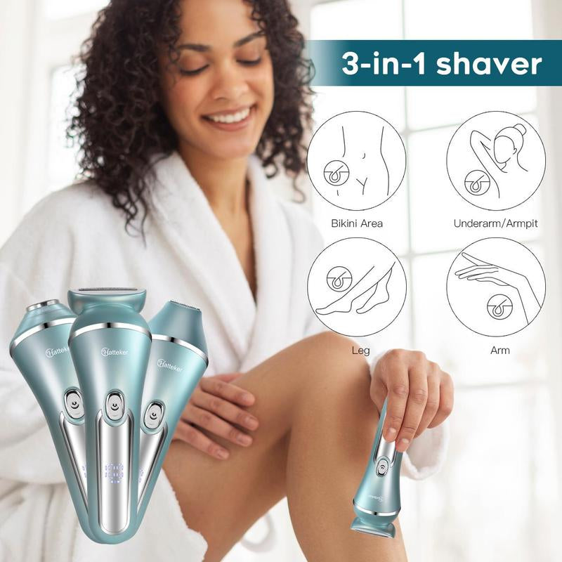 Hatteker 3-in-1 Women's Electric Shaver & Bikini Trimmer - The Ultimate Holiday Gift for Silky Smooth Skin!