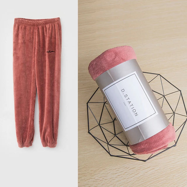 Luxury Coral Fleece Loungewear Set