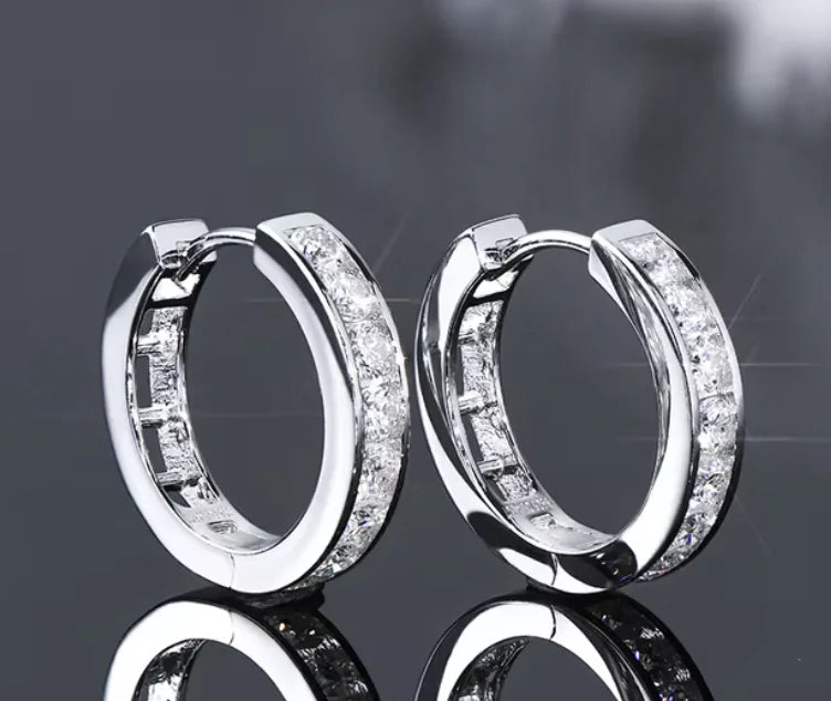 Moissanite Hoop Earrings