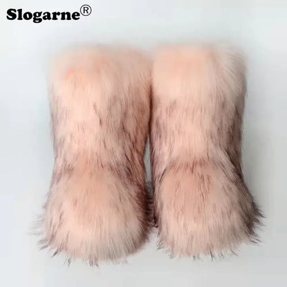 Cozy Chic Faux Fox Fur Boots