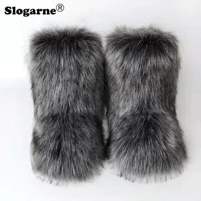 Cozy Chic Faux Fox Fur Boots