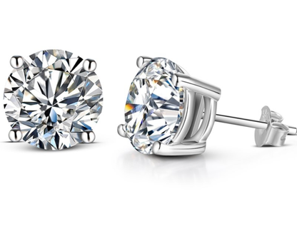 2 Carat Sparkling Moissanite Studs