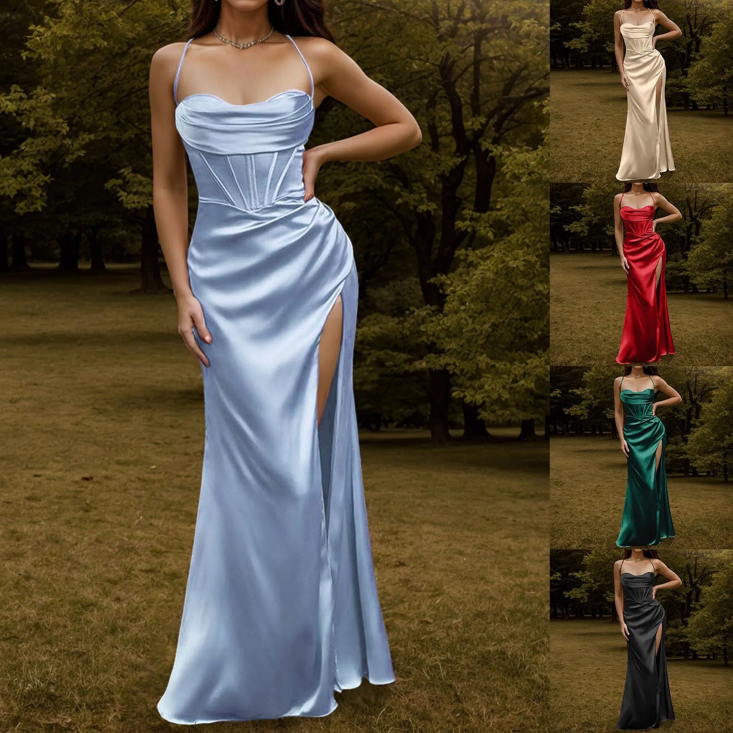 Ladies' Satin Maxi Elegance