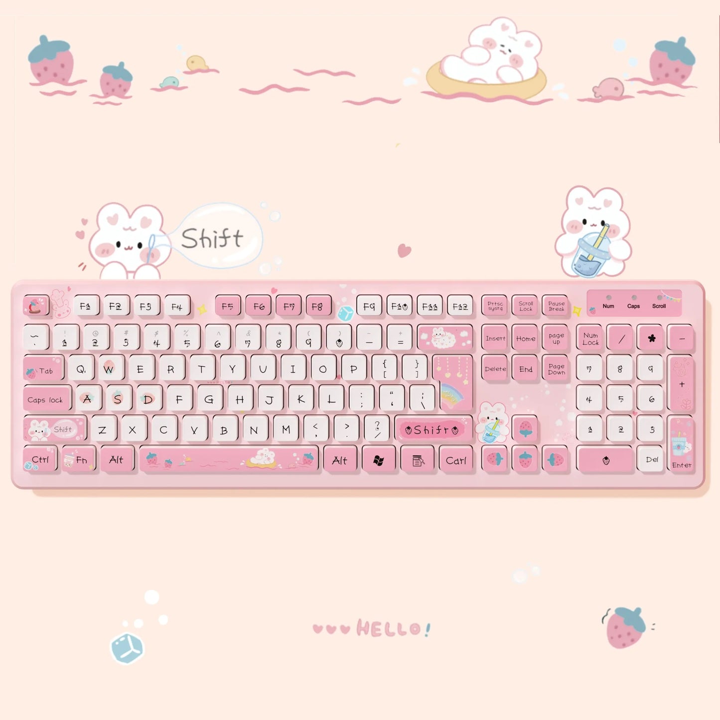 Strawberry Cloud Pro Gaming Keyboad