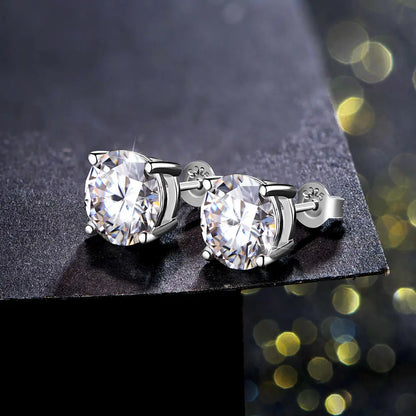 2 Carat Sparkling Moissanite Studs